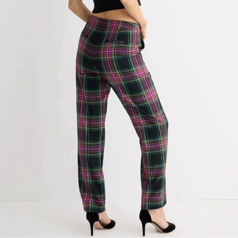 J.Crew Kate Pink Stewart Tartan Plaid Wool Blend Pants Women’s Size 20 Straight - Picture 3 of 9